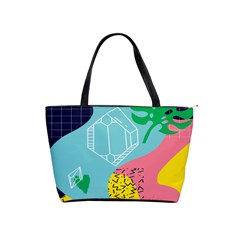 Behance Feelings Beauty Waves Blue Yellow Pink Green Leaf Shoulder Handbags