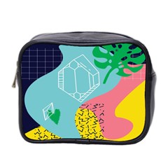 Behance Feelings Beauty Waves Blue Yellow Pink Green Leaf Mini Toiletries Bag 2-side by Mariart