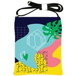 Behance Feelings Beauty Waves Blue Yellow Pink Green Leaf Shoulder Sling Bags Front