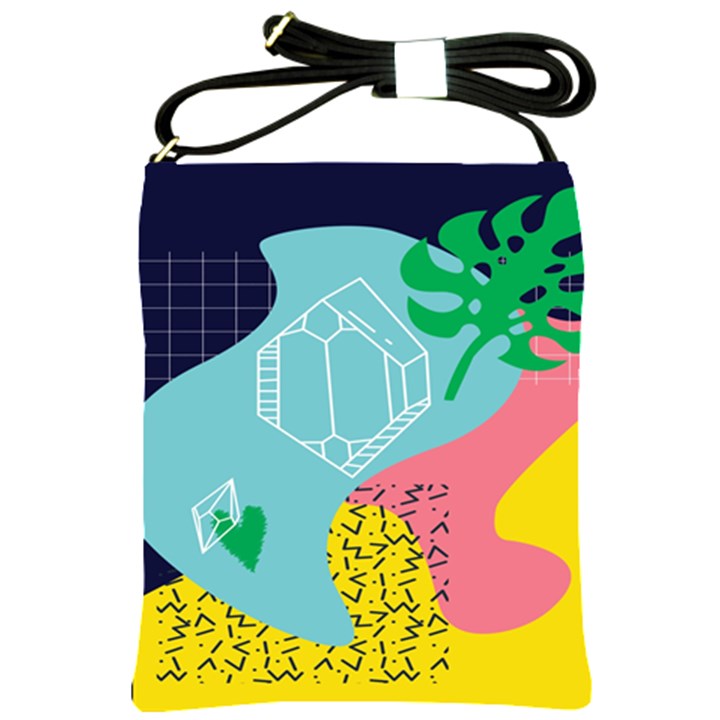 Behance Feelings Beauty Waves Blue Yellow Pink Green Leaf Shoulder Sling Bags