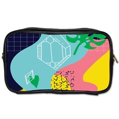 Behance Feelings Beauty Waves Blue Yellow Pink Green Leaf Toiletries Bags 2-side