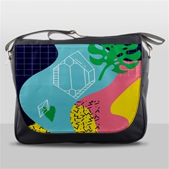 Behance Feelings Beauty Waves Blue Yellow Pink Green Leaf Messenger Bags by Mariart