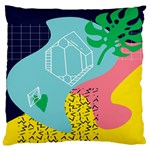 Behance Feelings Beauty Waves Blue Yellow Pink Green Leaf Large Cushion Case (One Side) Front