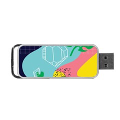 Behance Feelings Beauty Waves Blue Yellow Pink Green Leaf Portable Usb Flash (one Side) by Mariart