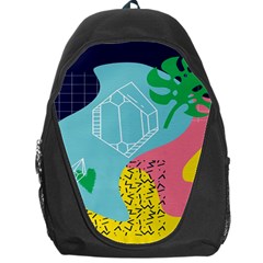 Behance Feelings Beauty Waves Blue Yellow Pink Green Leaf Backpack Bag by Mariart