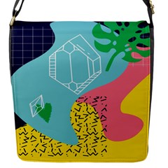 Behance Feelings Beauty Waves Blue Yellow Pink Green Leaf Flap Messenger Bag (s) by Mariart