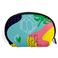 Behance Feelings Beauty Waves Blue Yellow Pink Green Leaf Accessory Pouches (large) 