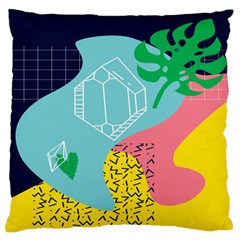 Behance Feelings Beauty Waves Blue Yellow Pink Green Leaf Standard Flano Cushion Case (one Side) by Mariart