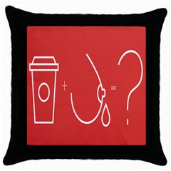 Caffeine And Breastfeeding Coffee Nursing Red Sign Throw Pillow Case (black) by Mariart