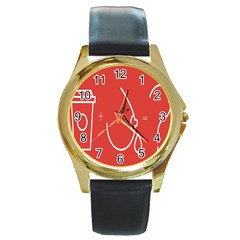 Caffeine And Breastfeeding Coffee Nursing Red Sign Round Gold Metal Watch by Mariart