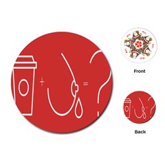 Caffeine And Breastfeeding Coffee Nursing Red Sign Playing Cards (round)  by Mariart