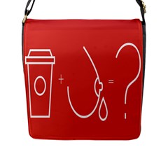 Caffeine And Breastfeeding Coffee Nursing Red Sign Flap Messenger Bag (l)  by Mariart