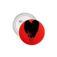 Broken Heart Tease Black Red 1 75  Buttons by Mariart