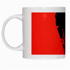 Broken Heart Tease Black Red White Mugs by Mariart