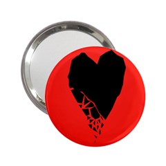 Broken Heart Tease Black Red 2 25  Handbag Mirrors