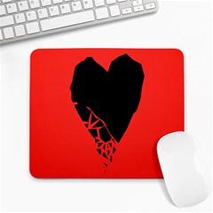 Broken Heart Tease Black Red Large Mousepads