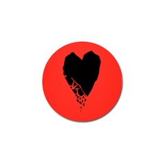 Broken Heart Tease Black Red Golf Ball Marker by Mariart