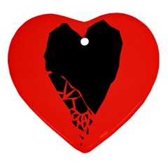 Broken Heart Tease Black Red Heart Ornament (two Sides)