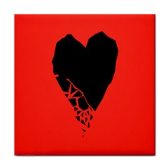 Broken Heart Tease Black Red Face Towel