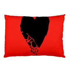 Broken Heart Tease Black Red Pillow Case by Mariart