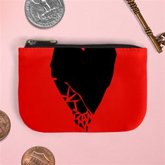 Broken Heart Tease Black Red Mini Coin Purses by Mariart