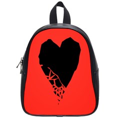 Broken Heart Tease Black Red School Bags (small) 