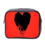 Broken Heart Tease Black Red Mini Toiletries Bag 2-Side Front