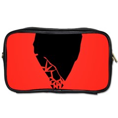 Broken Heart Tease Black Red Toiletries Bags 2-side by Mariart