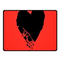 Broken Heart Tease Black Red Fleece Blanket (small) by Mariart