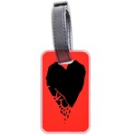 Broken Heart Tease Black Red Luggage Tags (Two Sides) Front