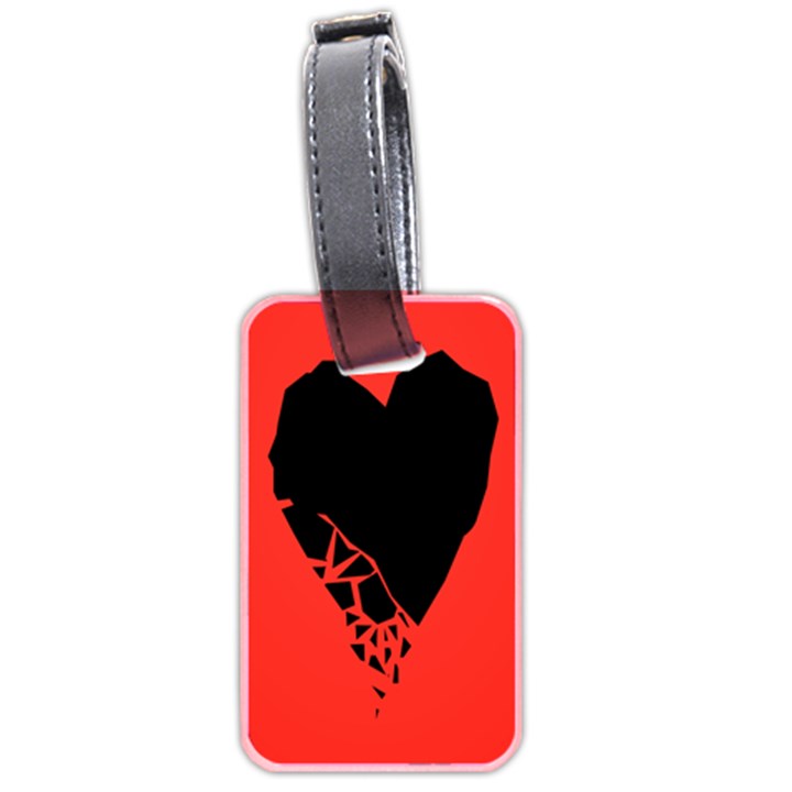 Broken Heart Tease Black Red Luggage Tags (Two Sides)