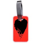 Broken Heart Tease Black Red Luggage Tags (Two Sides) Back