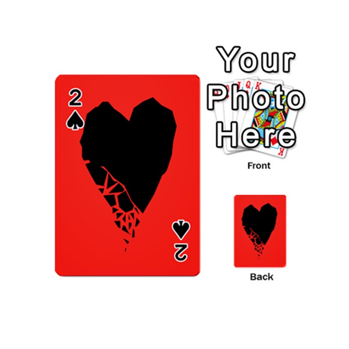 Broken Heart Tease Black Red Playing Cards 54 (Mini) 