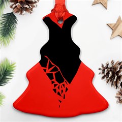 Broken Heart Tease Black Red Christmas Tree Ornament (two Sides) by Mariart