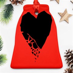 Broken Heart Tease Black Red Bell Ornament (two Sides)