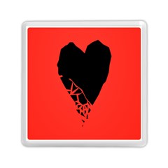 Broken Heart Tease Black Red Memory Card Reader (square)  by Mariart