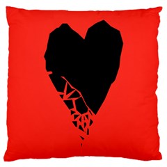 Broken Heart Tease Black Red Large Cushion Case (two Sides)