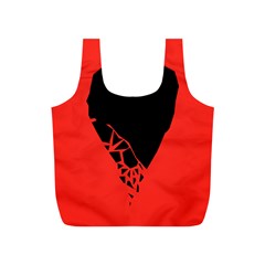 Broken Heart Tease Black Red Full Print Recycle Bags (s)  by Mariart