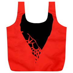 Broken Heart Tease Black Red Full Print Recycle Bags (l)  by Mariart