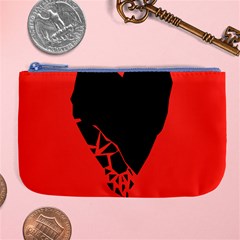 Broken Heart Tease Black Red Large Coin Purse