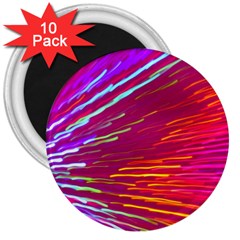 Zoom Colour Motion Blurred Zoom Background With Ray Of Light Hurtling Towards The Viewer 3  Magnets (10 Pack)  by Mariart