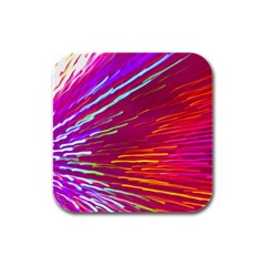 Zoom Colour Motion Blurred Zoom Background With Ray Of Light Hurtling Towards The Viewer Rubber Square Coaster (4 Pack)  by Mariart