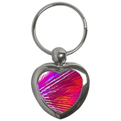 Zoom Colour Motion Blurred Zoom Background With Ray Of Light Hurtling Towards The Viewer Key Chains (heart)  by Mariart