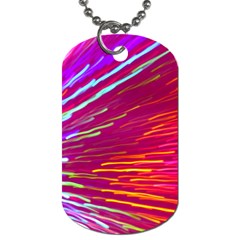 Zoom Colour Motion Blurred Zoom Background With Ray Of Light Hurtling Towards The Viewer Dog Tag (two Sides) by Mariart