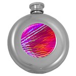 Zoom Colour Motion Blurred Zoom Background With Ray Of Light Hurtling Towards The Viewer Round Hip Flask (5 oz) Front