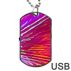 Zoom Colour Motion Blurred Zoom Background With Ray Of Light Hurtling Towards The Viewer Dog Tag Usb Flash (one Side) by Mariart