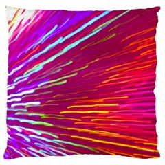 Zoom Colour Motion Blurred Zoom Background With Ray Of Light Hurtling Towards The Viewer Large Cushion Case (two Sides) by Mariart