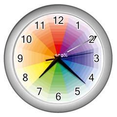 Colour Value Diagram Circle Round Wall Clocks (silver)  by Mariart