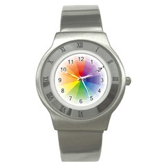 Colour Value Diagram Circle Round Stainless Steel Watch by Mariart