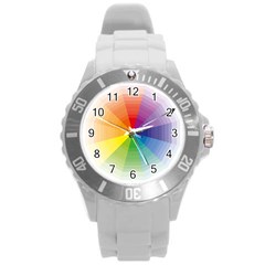 Colour Value Diagram Circle Round Round Plastic Sport Watch (l)